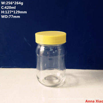 350ml Glass Jar for Sauce, Jam and Others with Yellow Plastic Cap